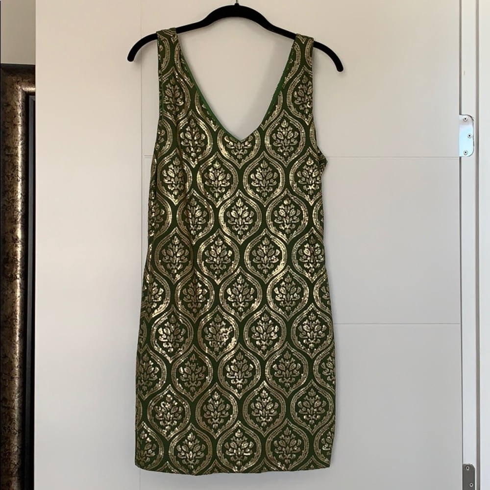 Green and Gold bodycon dress